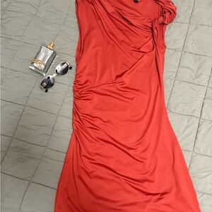 H&M One Shoulder Red Dress